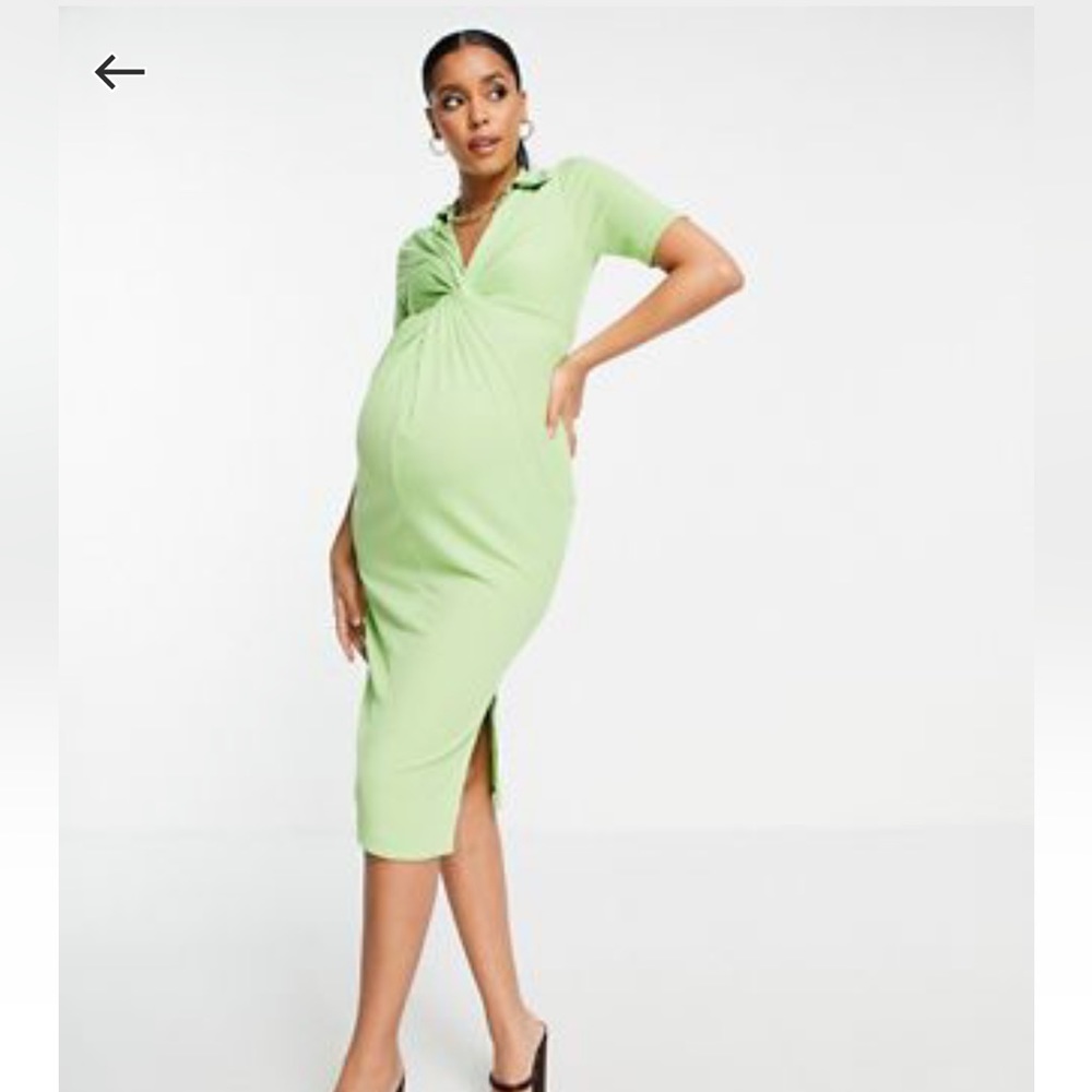 ASOS DESIGN maternity lime green dress